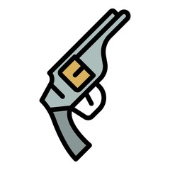 Poster - revolver icon. outline revolver vector icon color flat isolated
