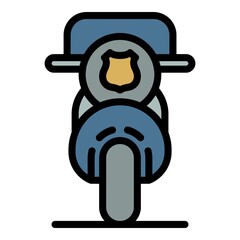 Poster - Police motorbike icon. Outline police motorbike vector icon color flat isolated