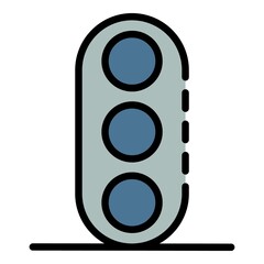Poster - Traffic lights icon. Outline traffic lights vector icon color flat isolated