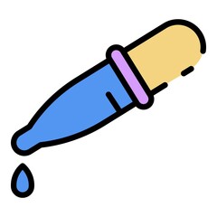 Poster - Lab dropper icon. Outline lab dropper vector icon color flat isolated