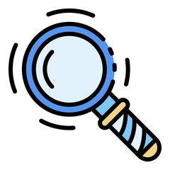 Poster - Magnify glass icon. Outline magnify glass vector icon color flat isolated