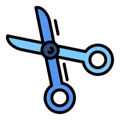Poster - Scissors icon. Outline scissors vector icon color flat isolated