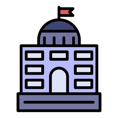 Poster - Governance courthouse icon. Outline governance courthouse vector icon color flat isolated