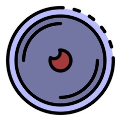 Poster - Camera lens icon. Outline camera lens vector icon color flat isolated