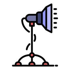 Poster - Studio light stand icon. Outline studio light stand vector icon color flat isolated