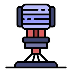 Poster - Pump clean camera icon. Outline pump clean camera vector icon color flat isolated