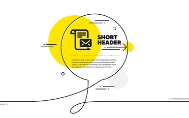 Poster - mail letter icon. continuous line chat bubble banner. read message correspondence sign. e-mail symbo