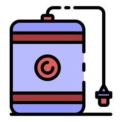 Poster - External hard disk icon. Outline external hard disk vector icon color flat isolated