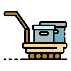 Poster - Delivery boxes icon. Outline delivery boxes vector icon color flat isolated