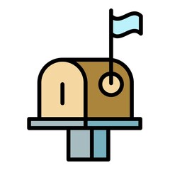 Poster - Outdoor post box icon. Outline outdoor post box vector icon color flat isolated