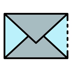 Poster - New letter envelope icon. Outline new letter envelope vector icon color flat isolated