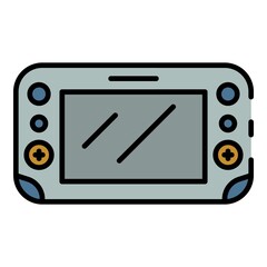 Poster - Display gamepad icon. Outline display gamepad vector icon color flat isolated