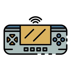 Poster - Game control gadget icon. Outline game control gadget vector icon color flat isolated
