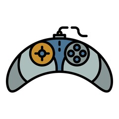 Poster - Video game controller icon. Outline video game controller vector icon color flat isolated
