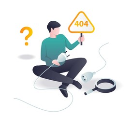 Poster - Fixed 404 . problem in isometric illustration