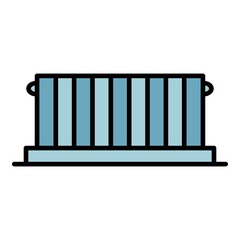 Poster - Marine container port icon. Outline marine container port vector icon color flat isolated