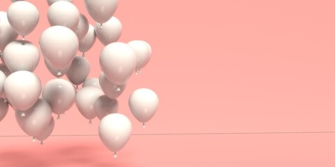 Sticker - Floating balloons on a colored background - 3D render