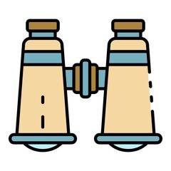 Poster - explore binoculars icon. outline explore binoculars vector icon color flat isolated