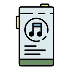 Poster - Music player apps icon. Outline music player apps vector icon color flat isolated