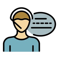 Poster - City call center icon. Outline city call center vector icon color flat isolated