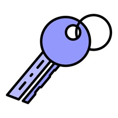 Poster - Car key icon. Outline car key vector icon color flat isolated
