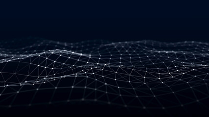 Leinwandbilder - Artificial intelligence in a network connection. Structural transmission of information. 3D rendering.