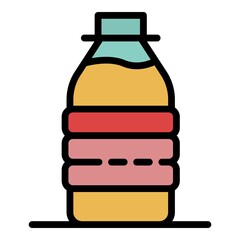 Poster - Milk protein bottle icon. Outline milk protein bottle vector icon color flat isolated