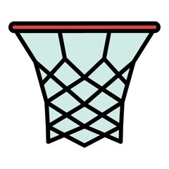 Poster - Basketball basket icon. Outline basketball basket vector icon color flat isolated