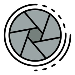 Poster - Cinema shutter icon. Outline cinema shutter vector icon color flat isolated