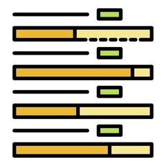 Poster - Online vote list icon. Outline online vote list vector icon color flat isolated