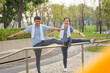 © Suriyo - Retired couple exercising happily and healthy, retirement age exercise, Elderly life insurance