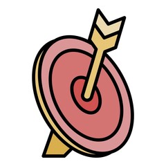 Poster - Wood arch target icon. Outline wood arch target vector icon color flat isolated