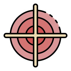 Poster - Bow target icon. Outline bow target vector icon color flat isolated