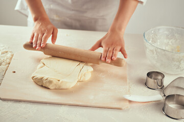 Wall Mural - rolling dough flour baking bakery