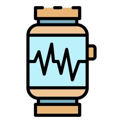 Poster - Smartwatch icon. Outline smartwatch vector icon color flat isolated