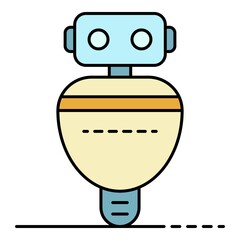 Poster - Digital robot icon. Outline digital robot vector icon color flat isolated