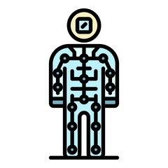 Poster - ai humanoid icon. outline ai humanoid vector icon color flat isolated