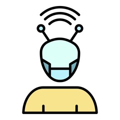 Poster - Cyborg icon. Outline cyborg vector icon color flat isolated