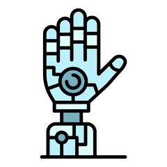 Poster - Humanoid hand icon. Outline humanoid hand vector icon color flat isolated