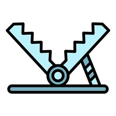 Poster - Metal trap icon. Outline metal trap vector icon color flat isolated