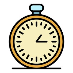 Poster - Stopwatch icon. Outline stopwatch vector icon color flat isolated