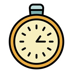 Poster - Stopwatch chronometer icon. Outline stopwatch chronometer vector icon color flat isolated