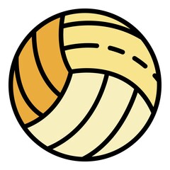 Canvas Print - White volleyball ball icon. Outline white volleyball ball vector icon color flat isolated