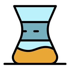 Poster - Coffee pot icon. Outline coffee pot vector icon color flat isolated