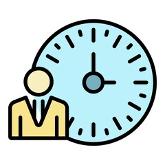 Poster - time to recruitment icon. outline time to recruitment vector icon color flat isolated