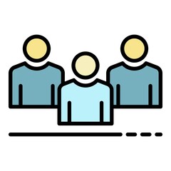 Poster - Recruitment group icon. Outline recruitment group vector icon color flat isolated