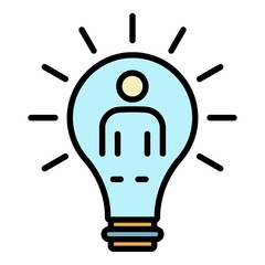 Poster - New recruitment idea icon. Outline new recruitment idea vector icon color flat isolated