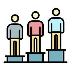 Poster - Company people position icon. Outline company people position vector icon color flat isolated