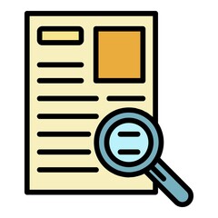Poster - Analize recruitment paper icon. Outline analize recruitment paper vector icon color flat isolated