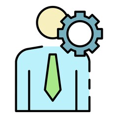 Poster - Business corporate man icon. Outline business corporate man vector icon color flat isolated